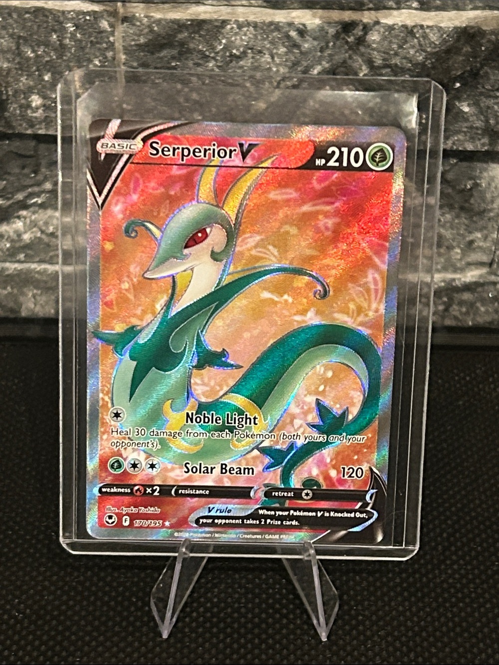 Pokemon Serperior V 170/195 Full Art Ultra Rare Holo from the Silver Tempest Set